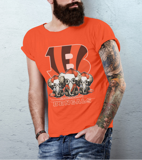 Cincinnati Bengals Xmas Elephants T-Shirt