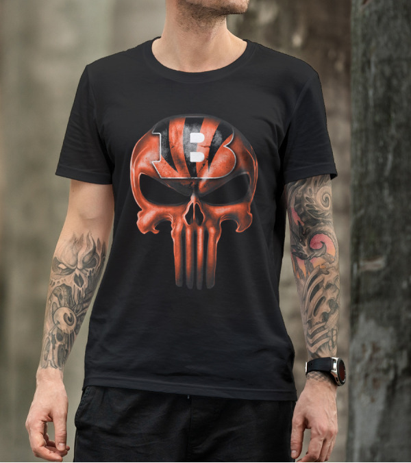 CINCINNATI BENGALS Skull B T-Shirt