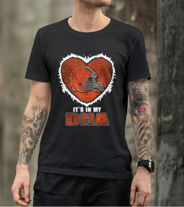 It's In My DNA Cleveland Browns Heart Helmet T-Shirt