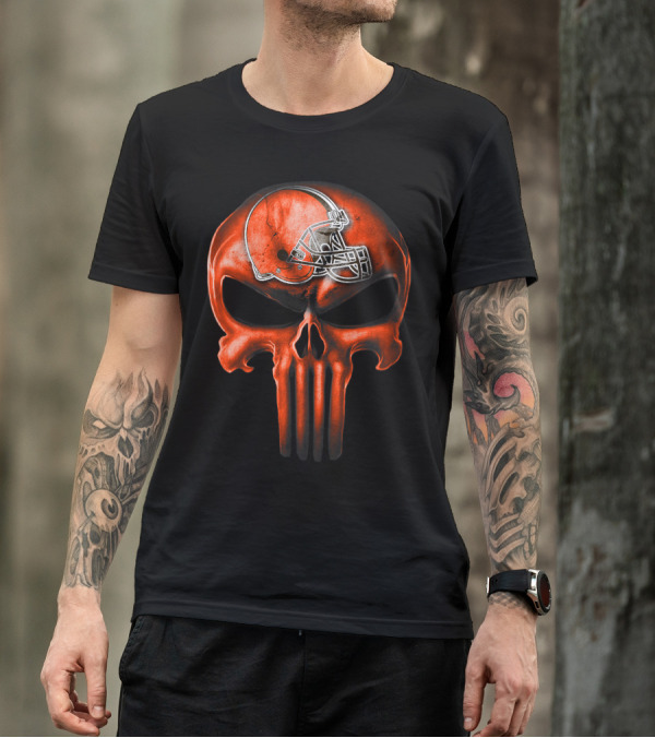 Skull Helmet Cleveland Browns T-Shirt