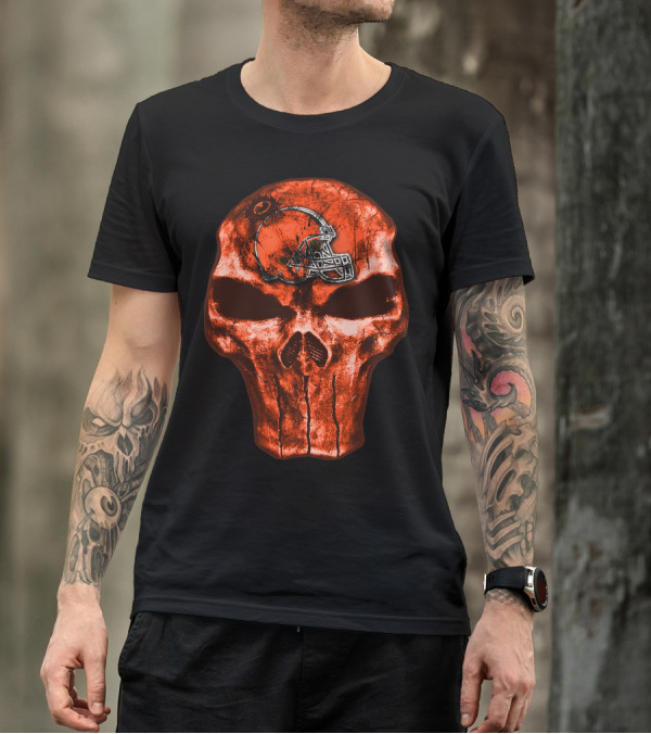 Cleveland Browns Skull Helmet T-Shirt