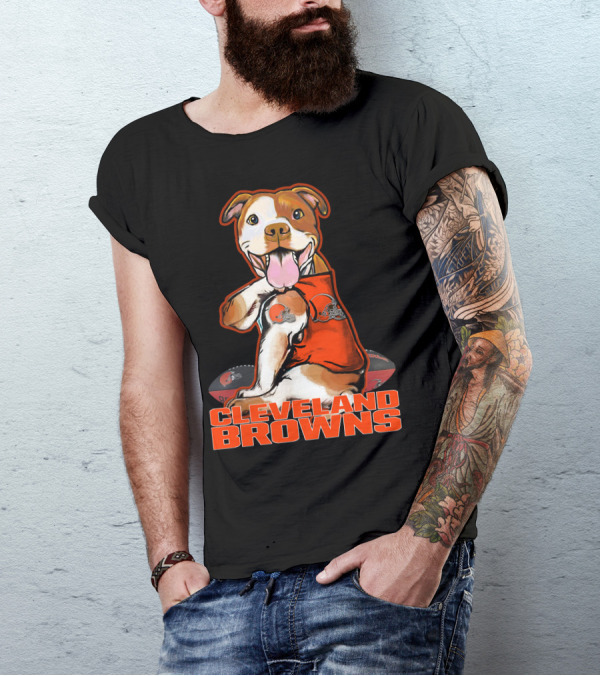 Cleveland Browns Pitbull Football Fan T-Shirt