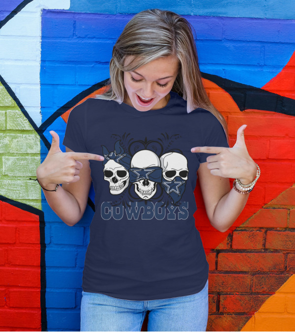 Cowboys Three Skulls Bandana Stars T-Shirt