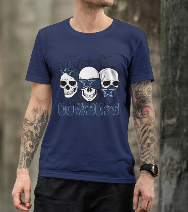 Cowboys Three Skulls Bandana Stars T-Shirt