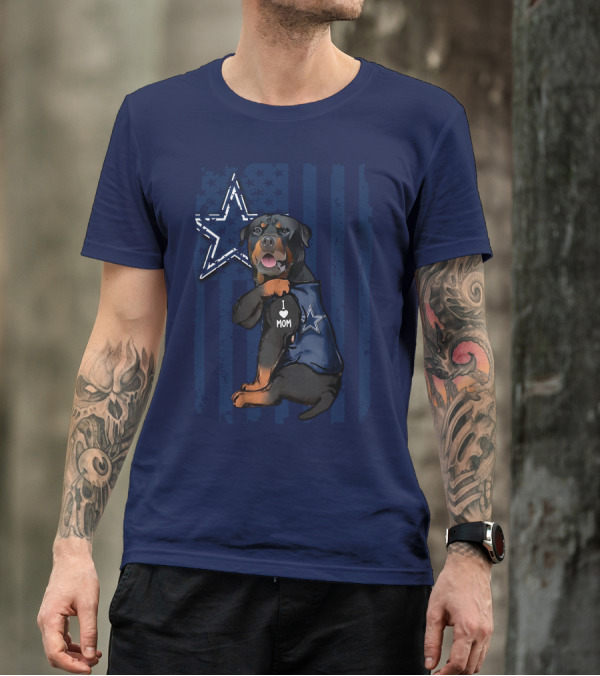 Rottweiler I Love Mom Dallas Cowboys Star T-Shirt