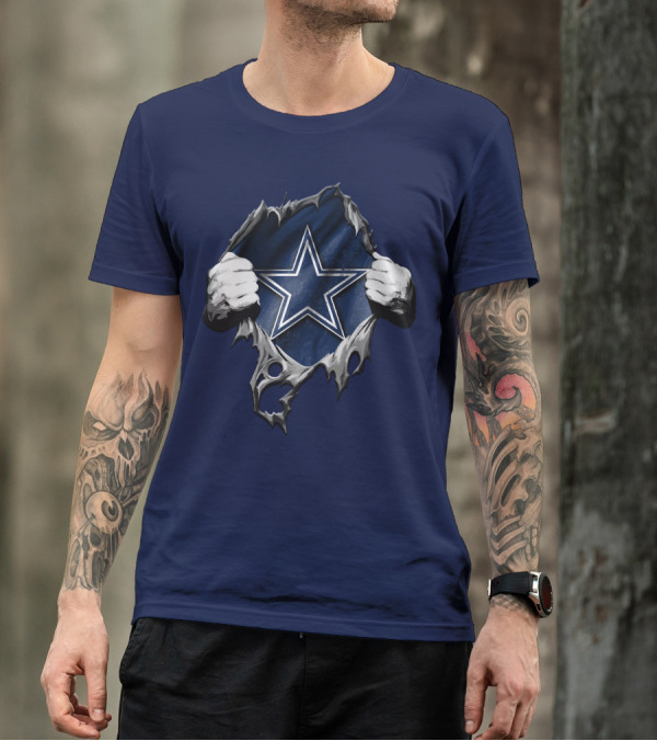 Torn DALLAS COWBOYS Star Logo Reveal T-Shirt