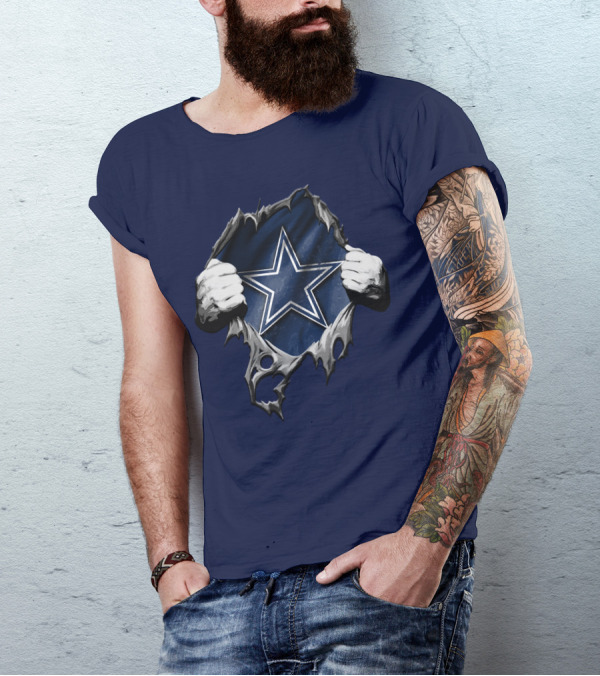 Torn DALLAS COWBOYS Star Logo Reveal T-Shirt