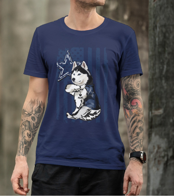 Siberian Husky Dallas Cowboys Star Mom T-Shirt