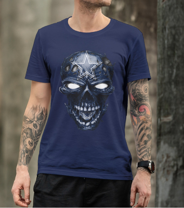 Skull Dallas Cowboys Star Icon NFL Football Fan Gear T-Shirt