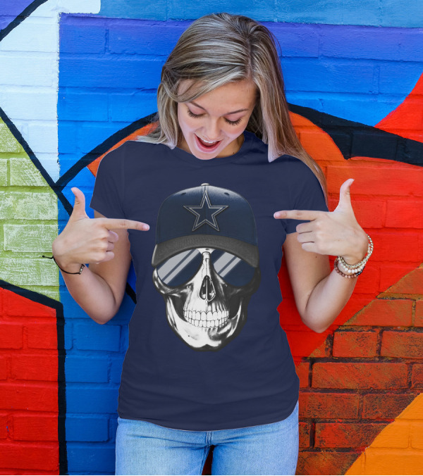 Skull Dallas Cowboys Star Hat Sunglasses T-Shirt