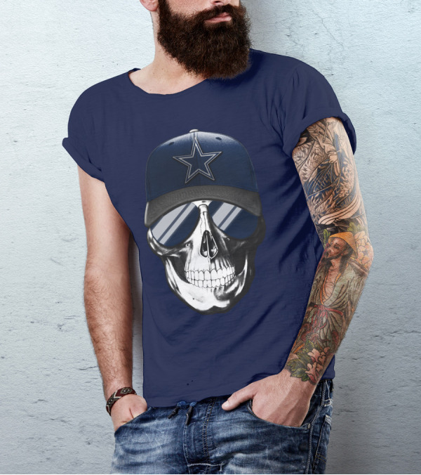 Skull Dallas Cowboys Star Hat Sunglasses T-Shirt