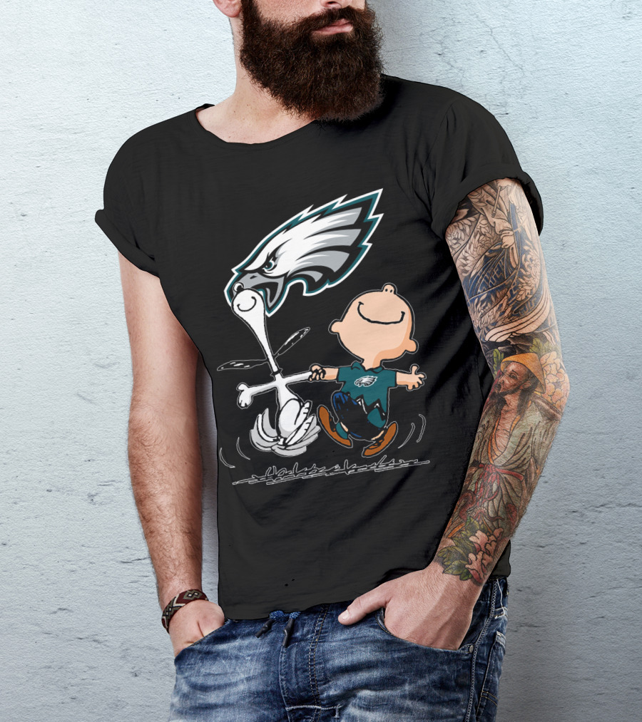 Snoopy And Philadelphia Eagles Logo Dance T-Shirt