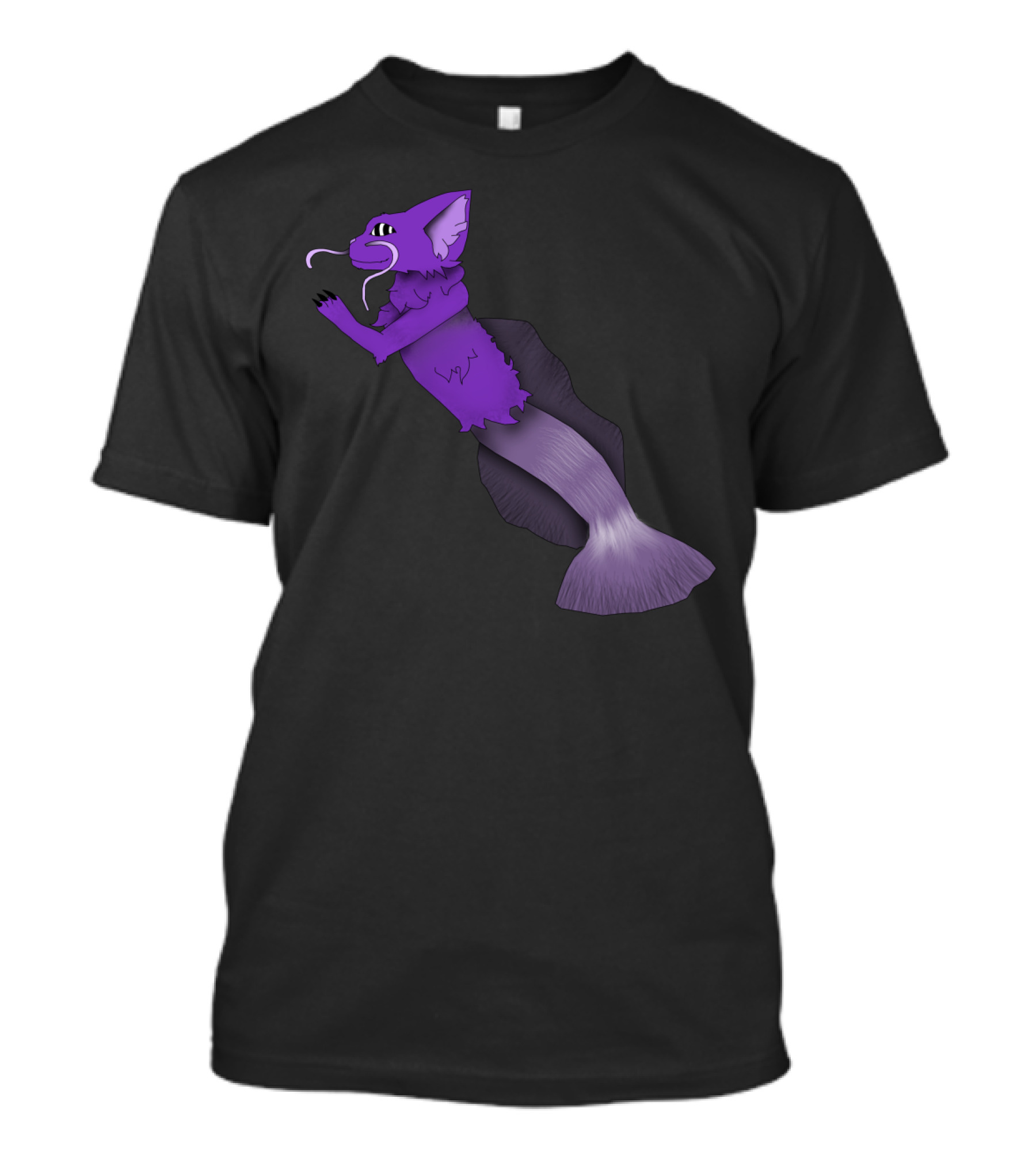 Purple Catfish 2.4 Hybrid With Whiskers And Feline Face T-Shirt