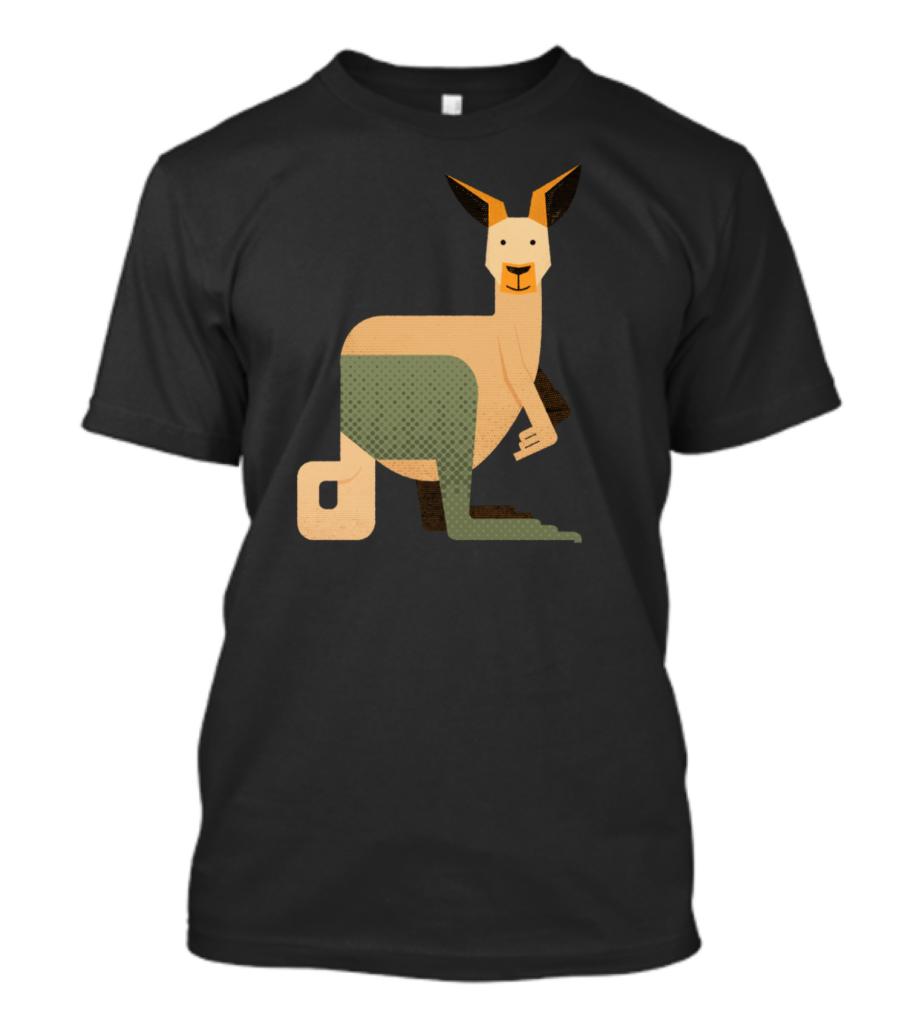 Geometric Whimsy Kangaroo Art With Playful Expression T-Shirt