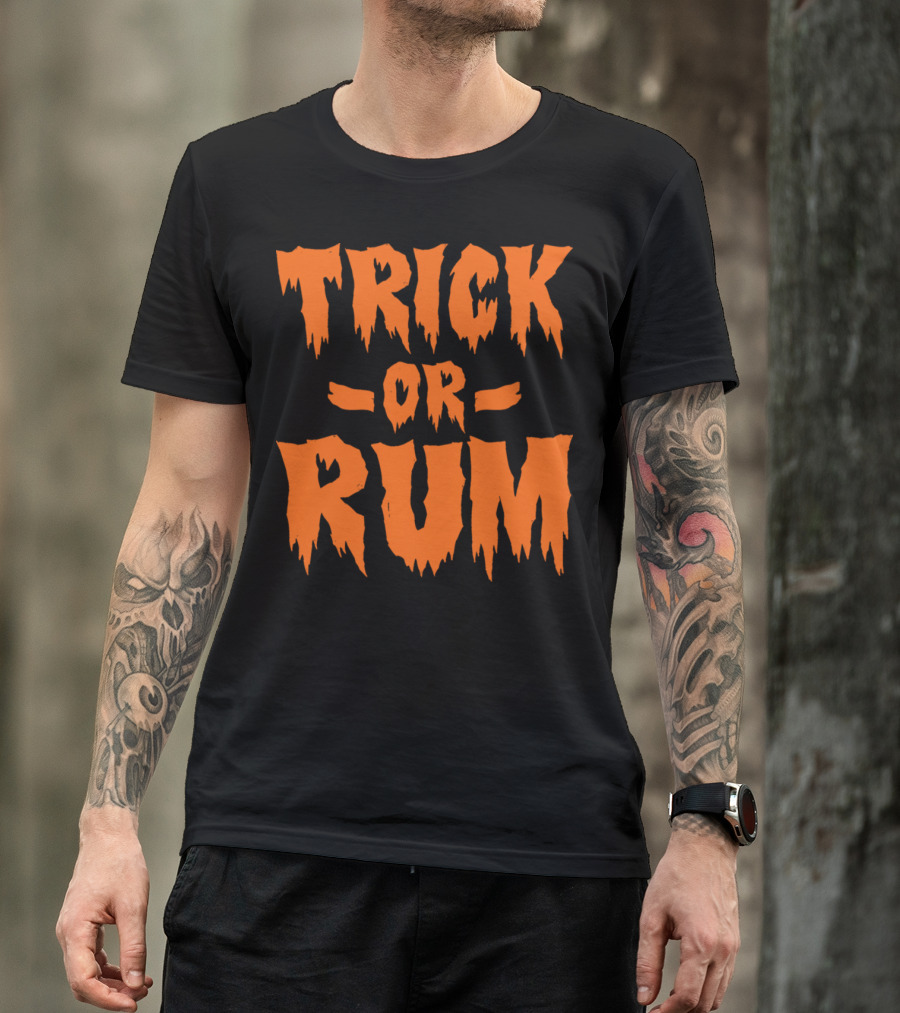 Trick Or Rum Halloween Pumpkin Ghost T-Shirt