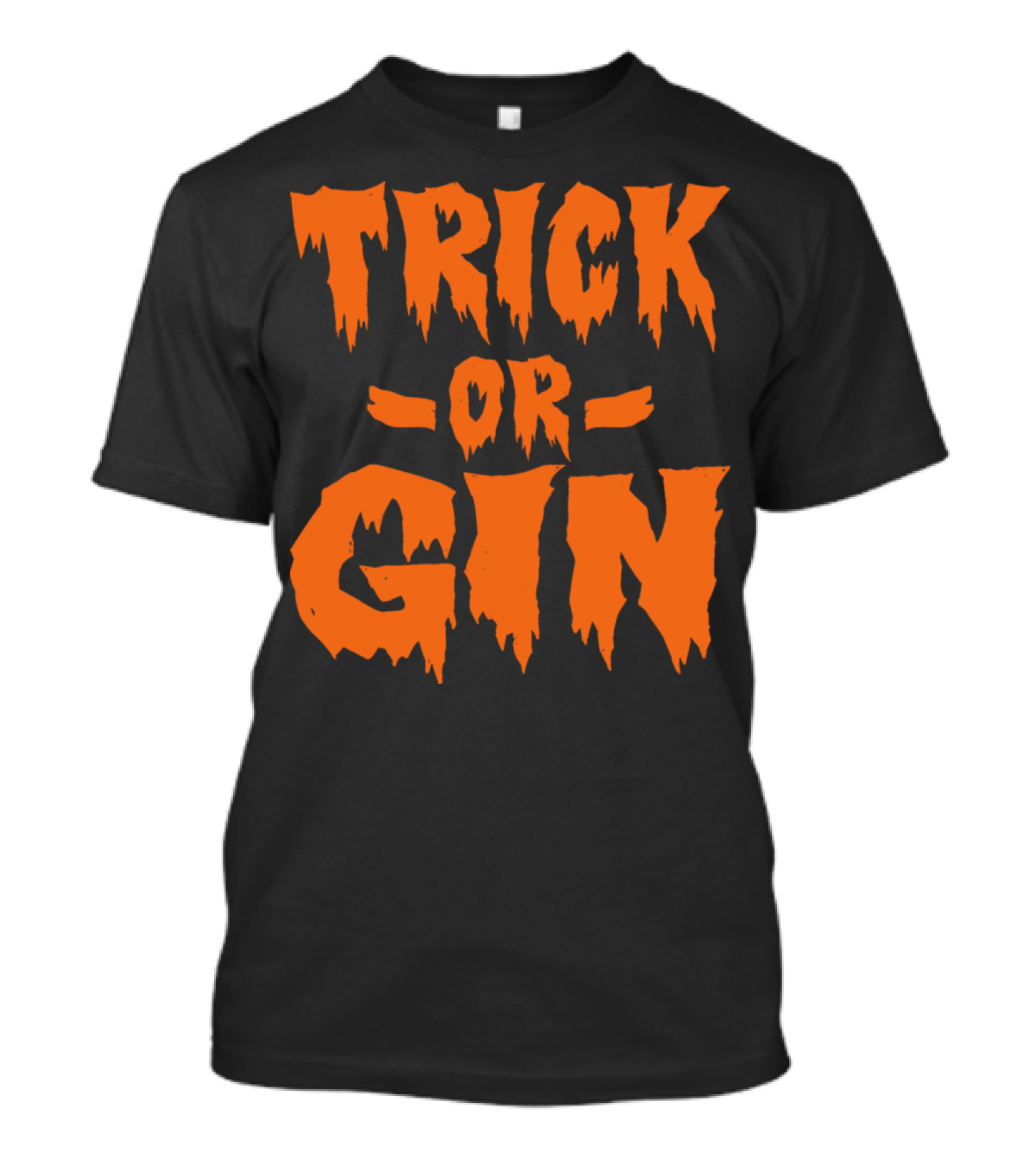 Trick Or Gin Halloween Pumpkin Ghost Spirits T-Shirt