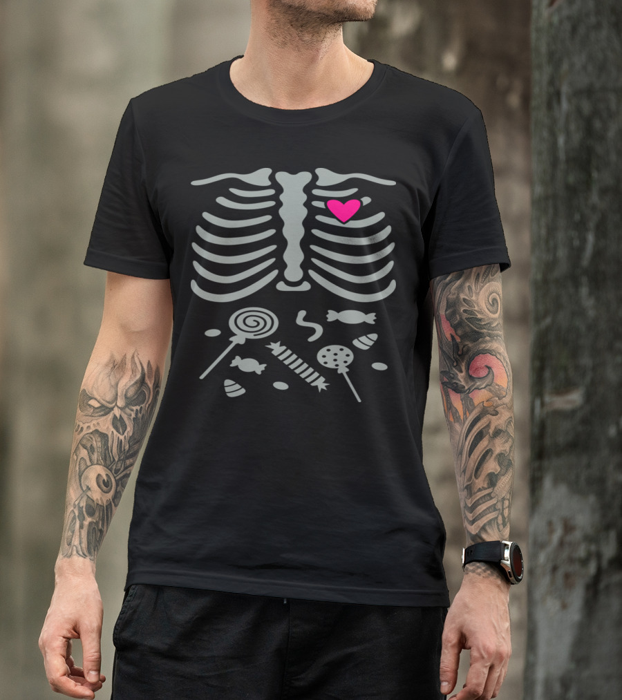 Gladditudes Ribcage Heart With Candy Belly T-Shirt