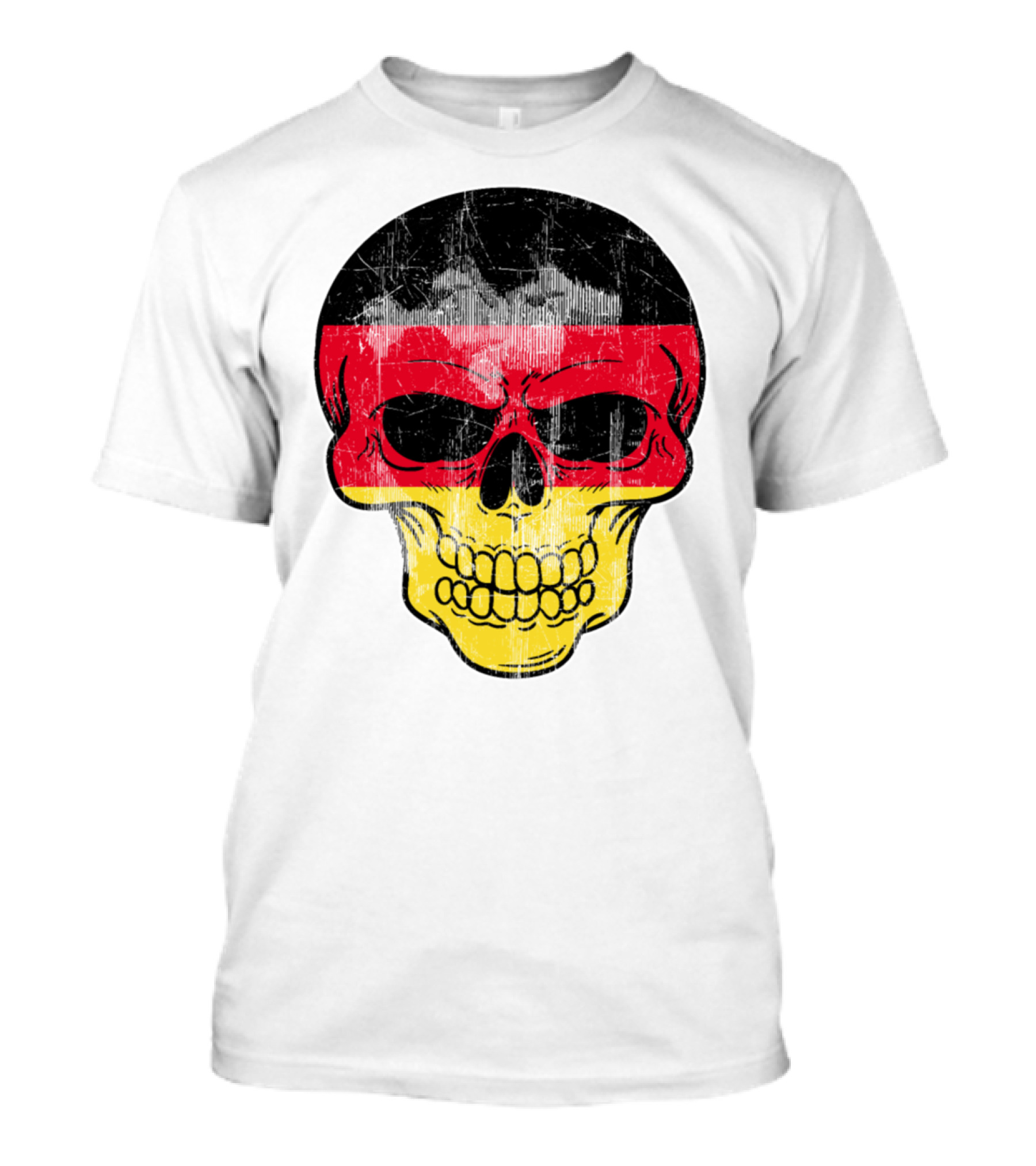 Skeleton Skull With Red Black Yellow Germany Colors T-Shirt