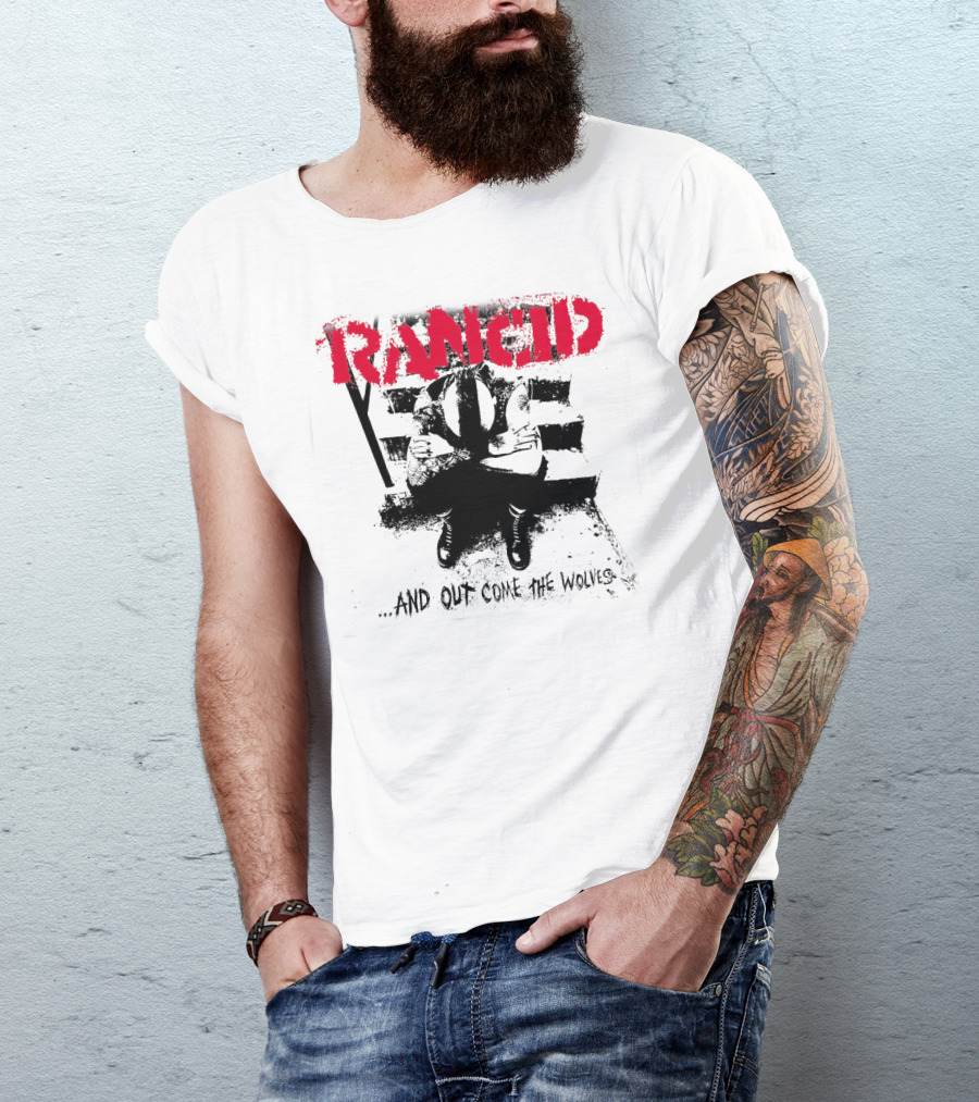 Rancid And Out Come The Wolves Album Cover Sit Scene T-Shirt