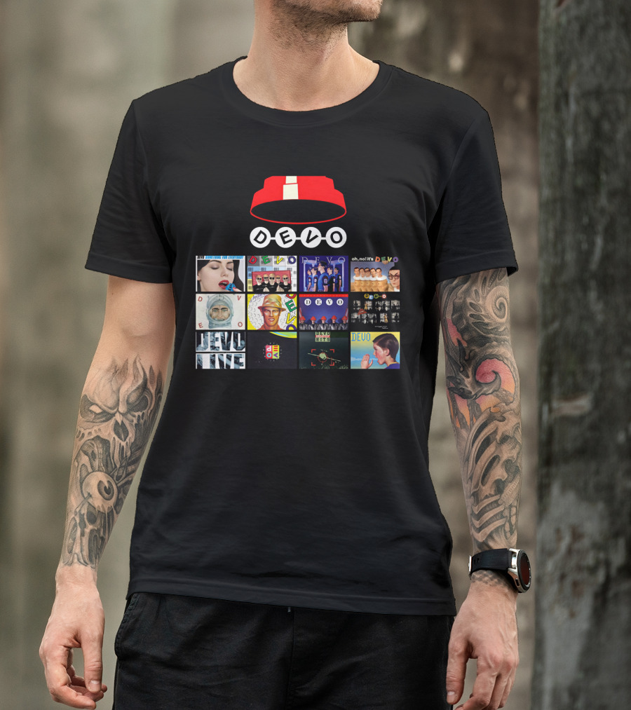 DEVO Album Covers Collection With Signature Energy Dome T-Shirt