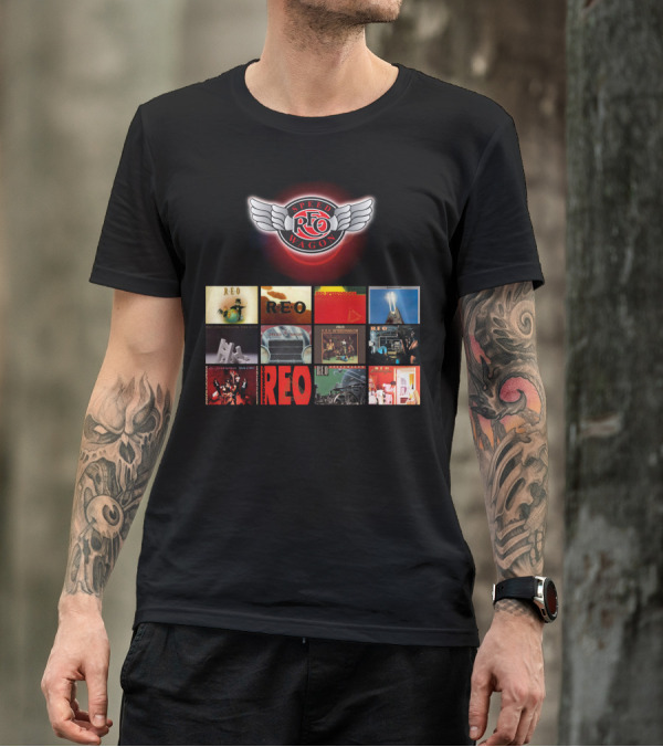 REO Speedwagon Album Covers With Iconic Band T-Shirt