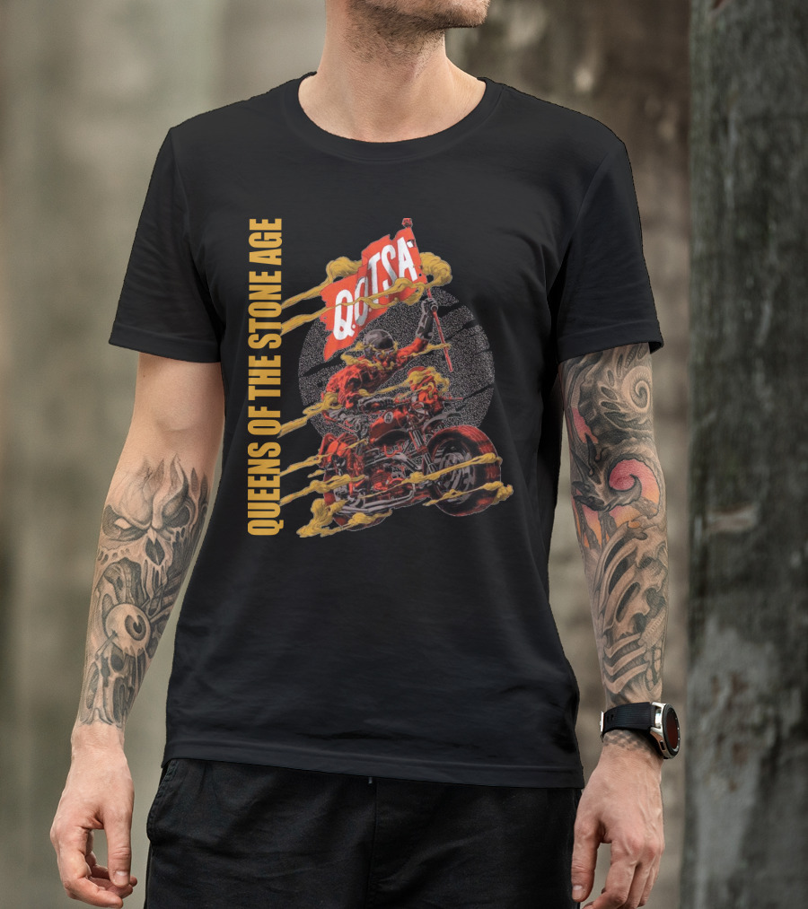 Queens Of The Stone Age QOTSA Motorcycle Rider T-Shirt