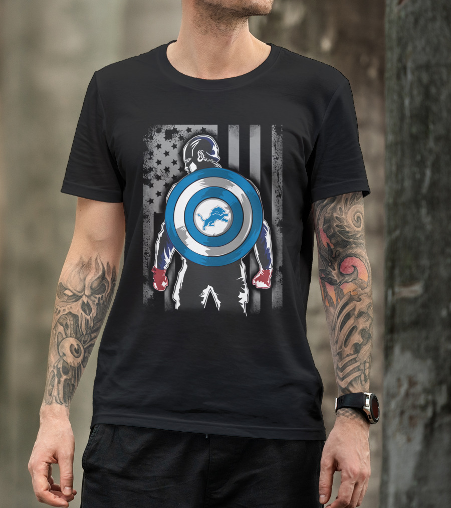 Detroit Lions USA Shield T-Shirt