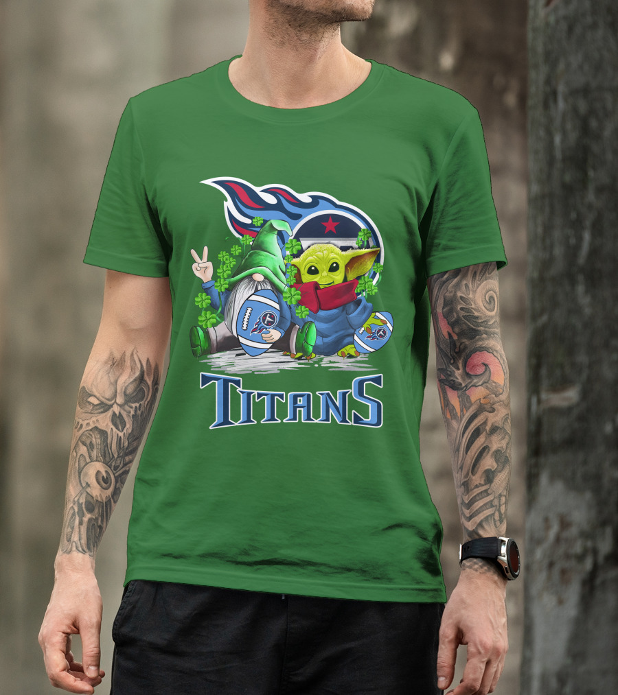 Tennessee Titans St. Patrick’s Day Gnome And Alien Football T-Shirt