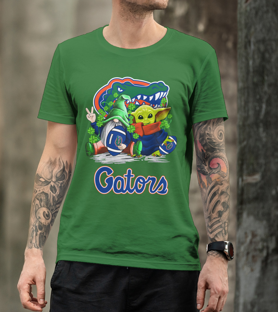 Florida Gators Football St. Patrick's Day Gnome And Baby Alien T-Shirt