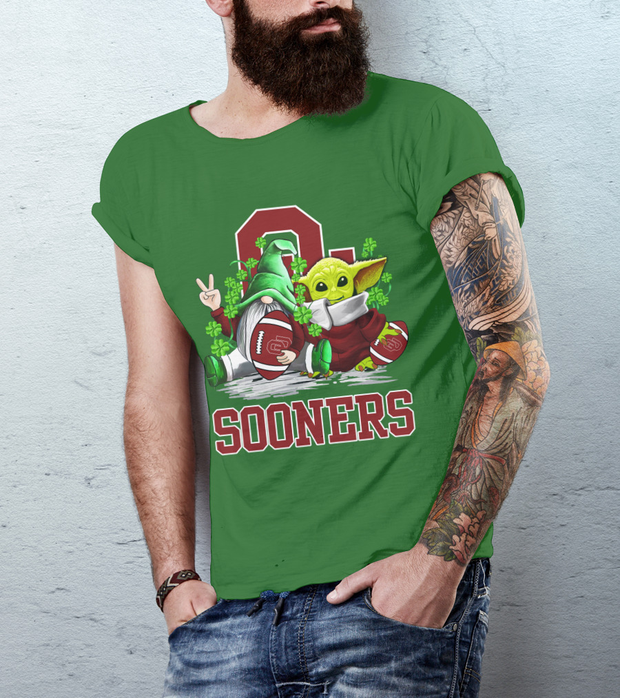 Oklahoma Sooners St. Patrick's Day Football Gnome And Alien T-Shirt