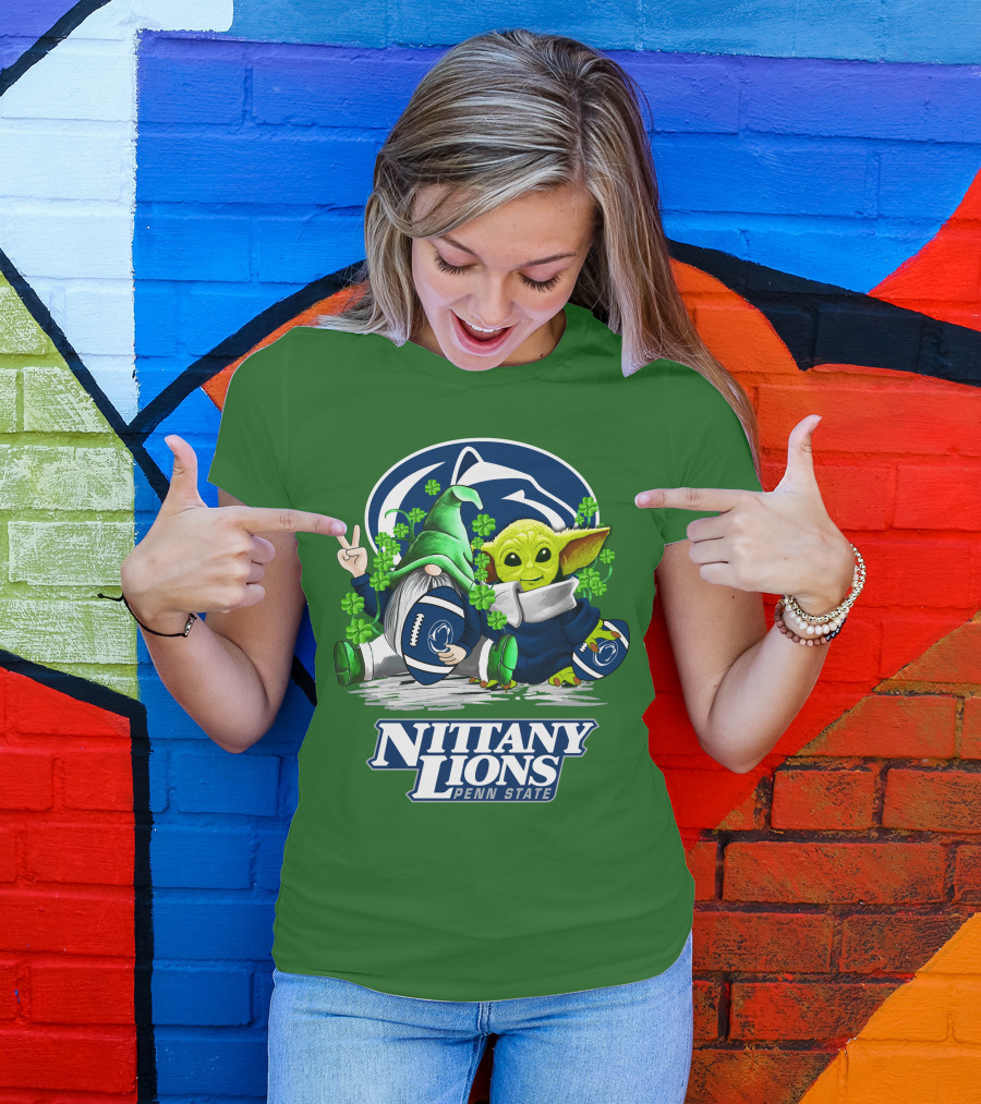 Penn State Nittany Lions St. Patrick's Day Football Shamrocks T-Shirt