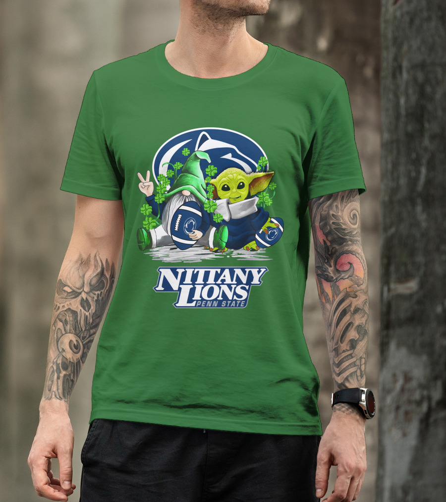 Penn State Nittany Lions St. Patrick's Day Football Shamrocks T-Shirt