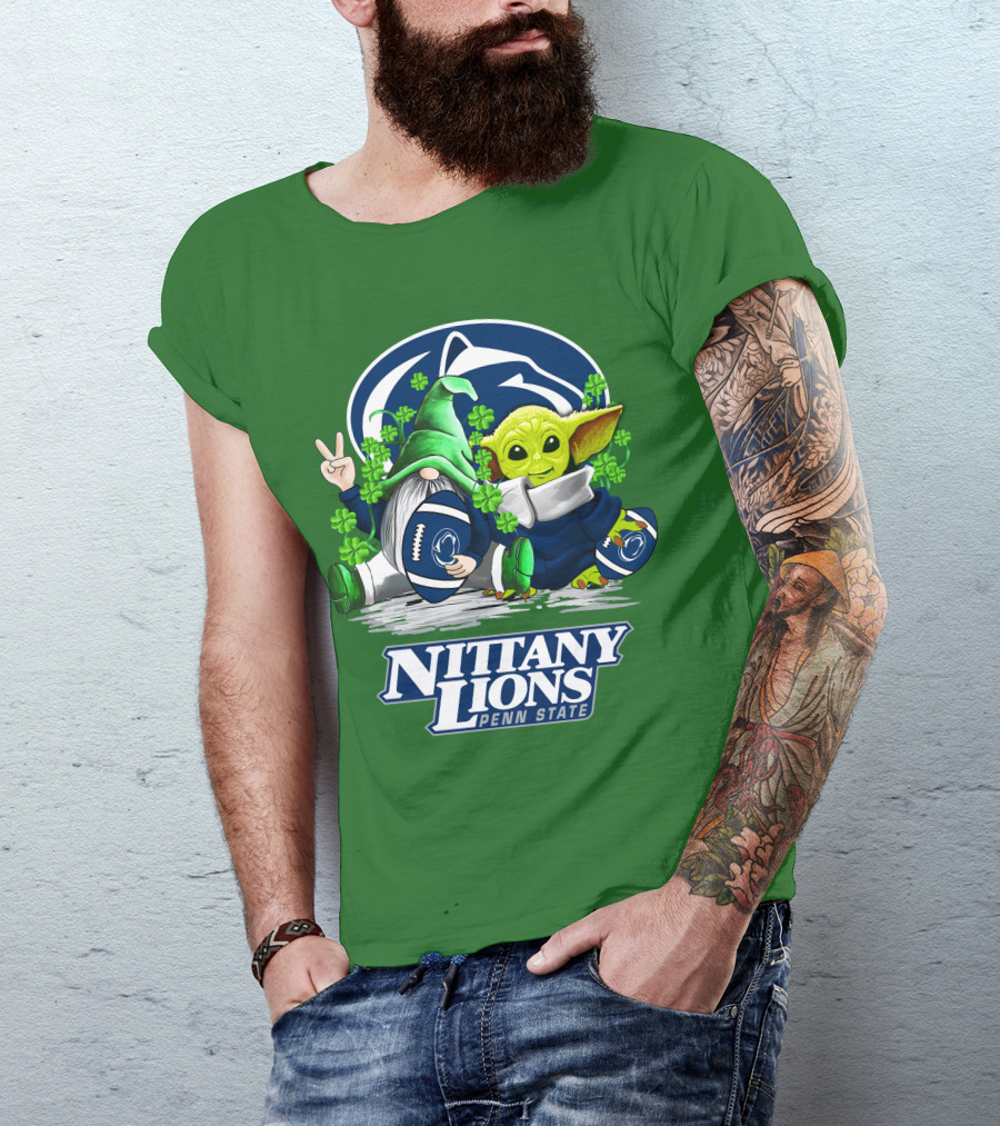 Penn State Nittany Lions St. Patrick's Day Football Shamrocks T-Shirt