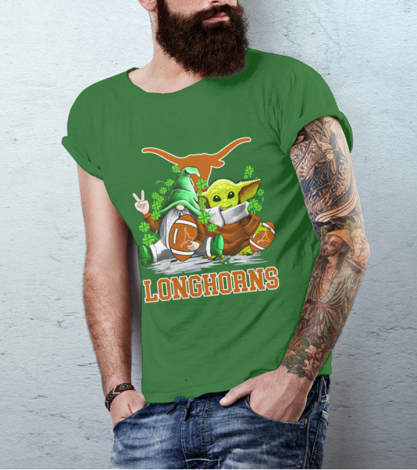 Texas Longhorns Football Patrick’s Day Longhorns Gnome Baby Jedi T-Shirt