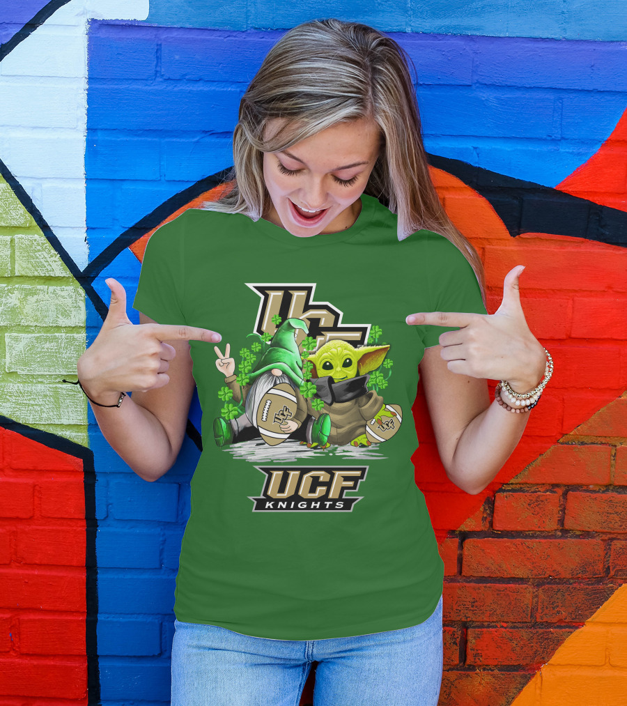 UCF Knights Football St. Patrick's Day Shamrock Gnome Baby Alien T-Shirt