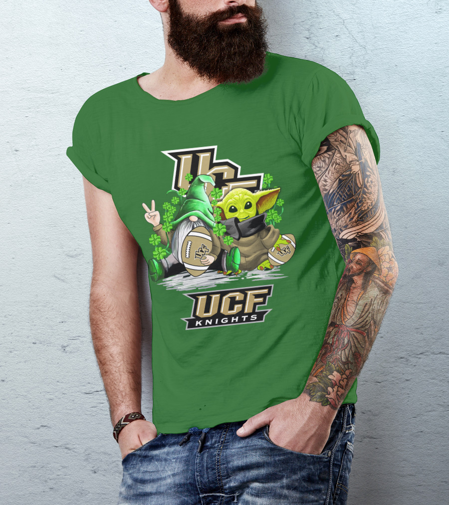 UCF Knights Football St. Patrick's Day Shamrock Gnome Baby Alien T-Shirt