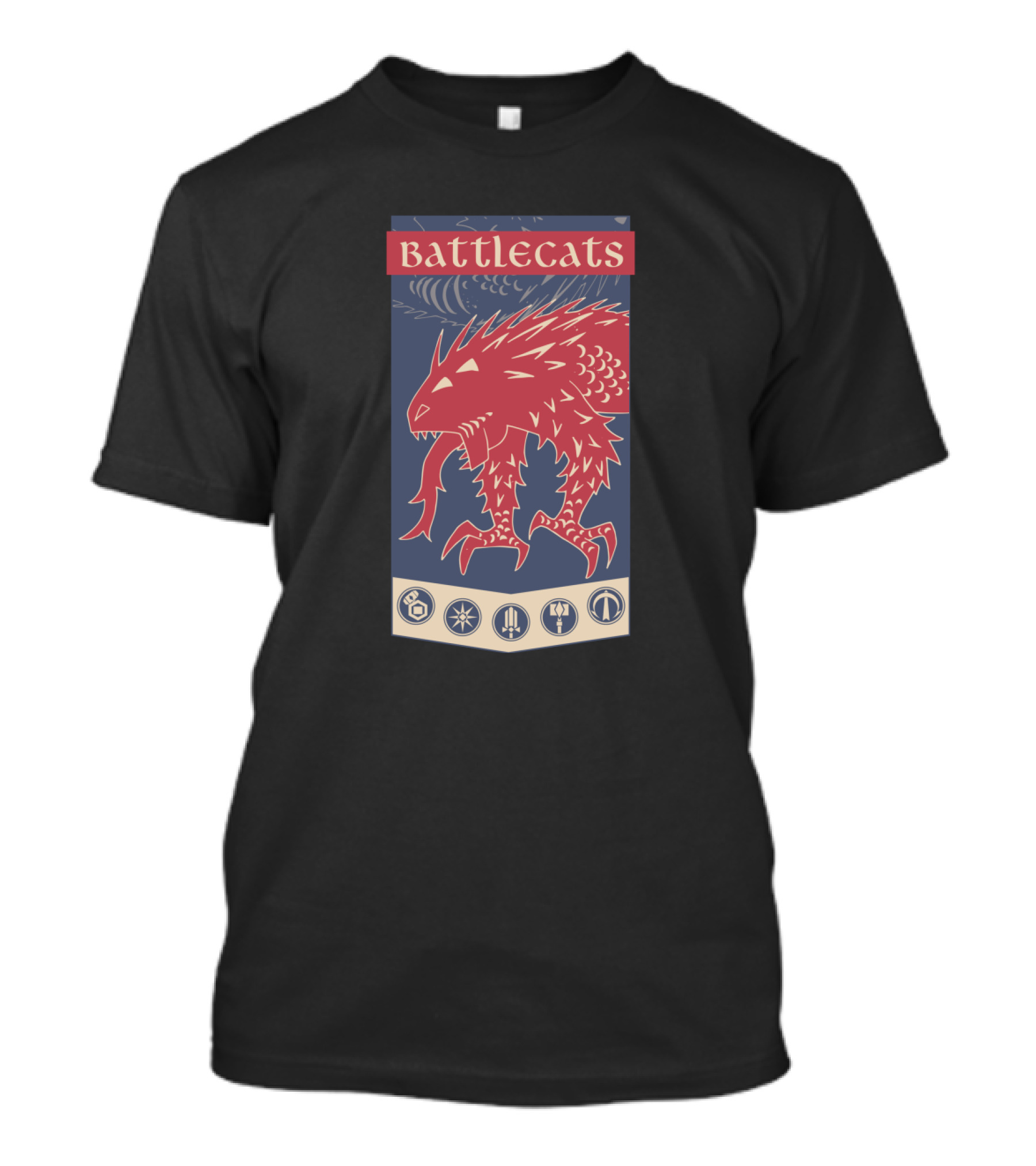 Battlecats Fierce Red Dire Beast With Iconic Symbolic Elements T-Shirt