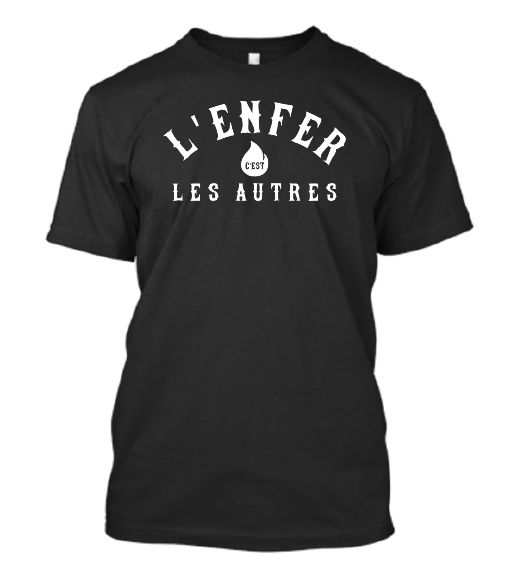 L'Enfer C'est Les Autres Gothic Text Sartre T-Shirt