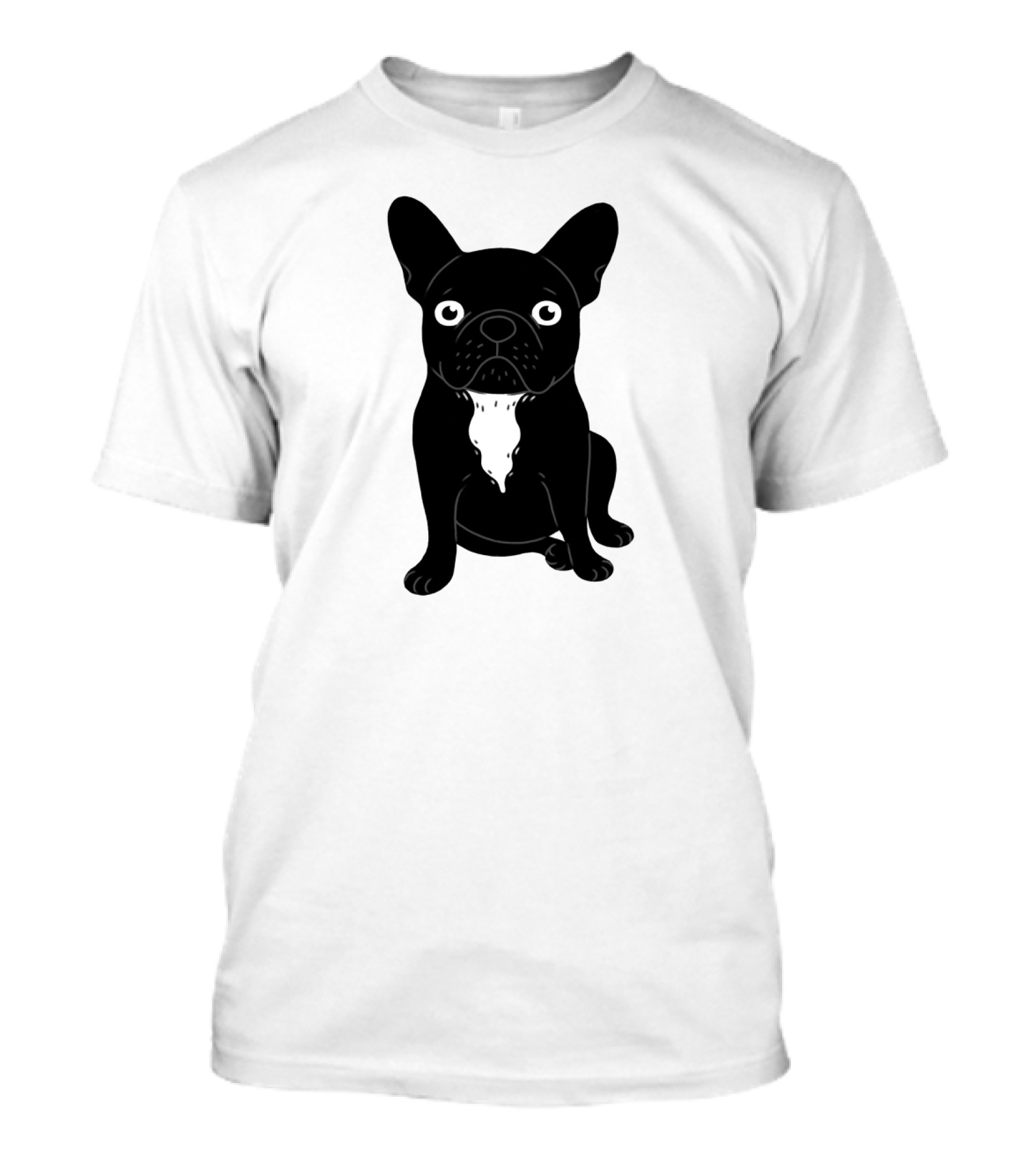 Brindle Frenchie Love And Attention Illustration With Cute French Bulldog T-Shirt