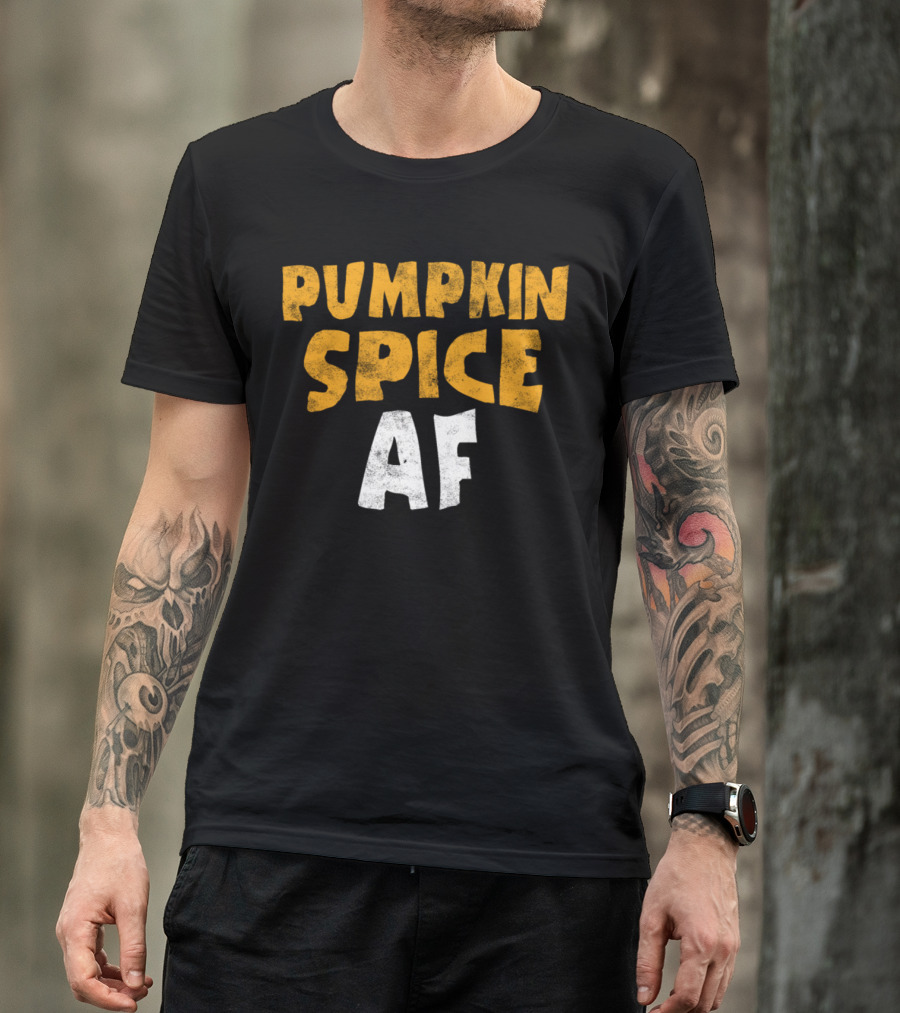 Pumpkin Spice AF Autumn Season Bold Typography T-Shirt
