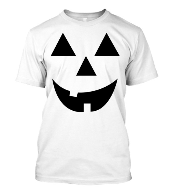 Black Jack-O'-Lantern Pumpkin Face Halloween T-Shirt