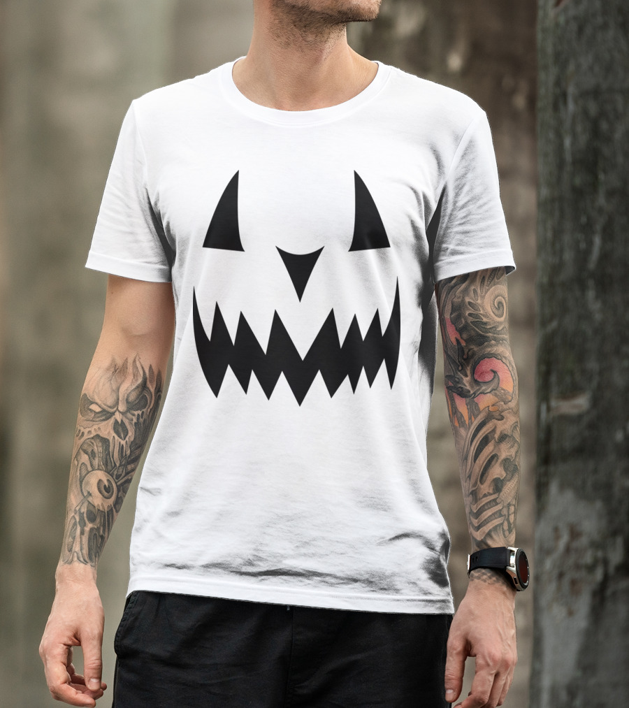 Creepy Pumpkin Monster Face Halloween Ghost T-Shirt