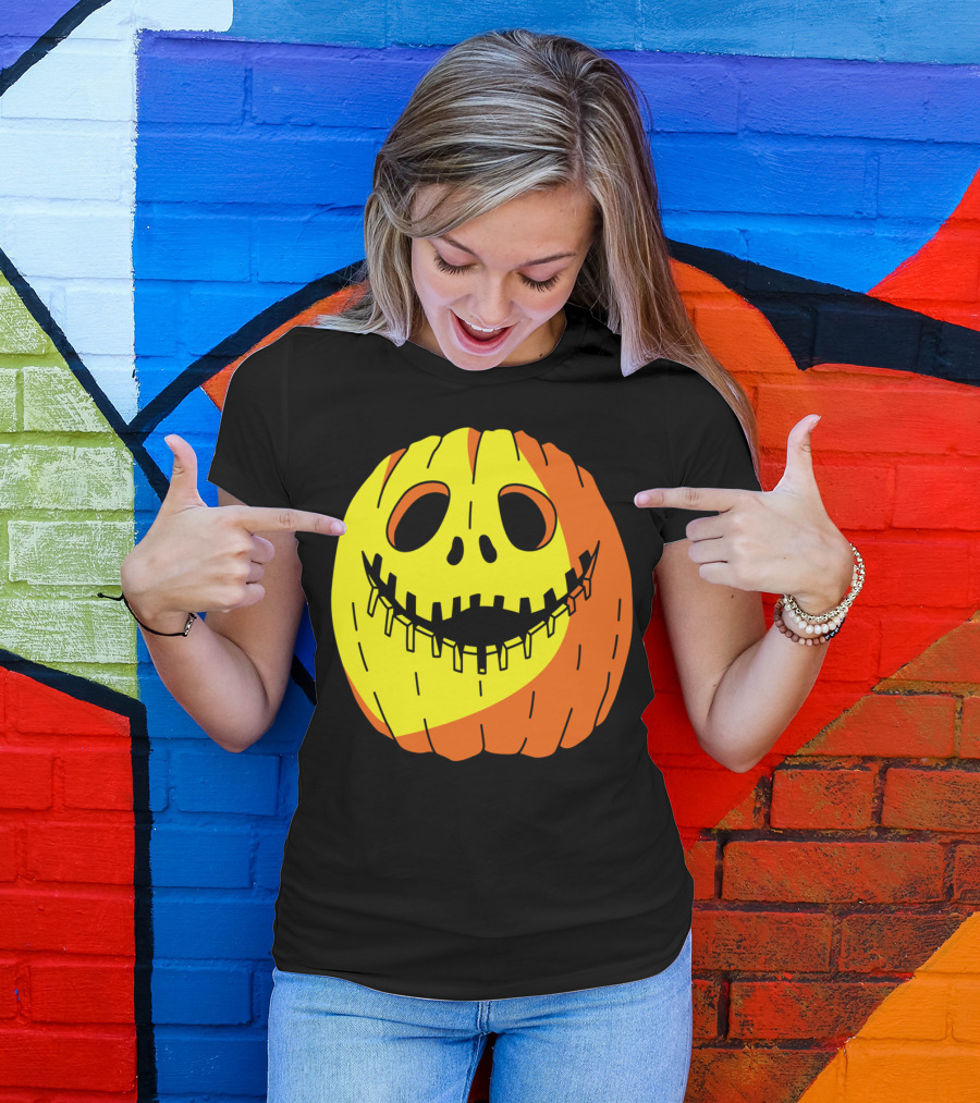 Jack-O-Lantern With Unique Grinning Face T-Shirt