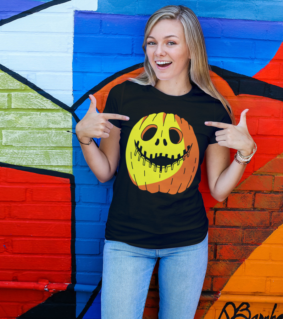 Jack-O-Lantern With Unique Grinning Face T-Shirt