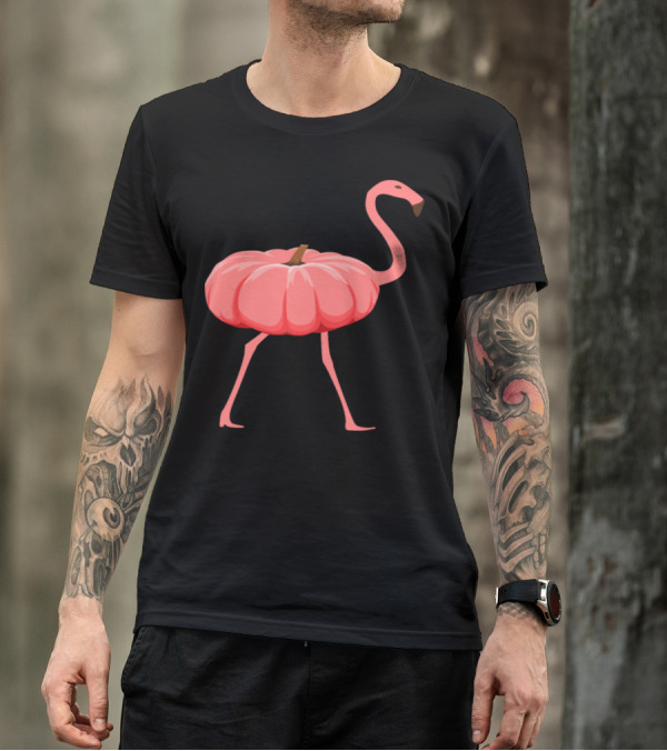 Flamingo Pumpkin Halloween Fusion T-Shirt