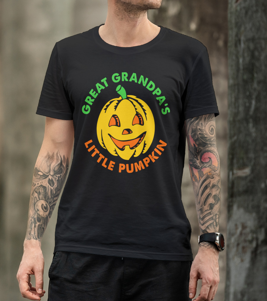 Great Grandpa's Little Pumpkin Halloween Jack-O'-Lantern T-Shirt