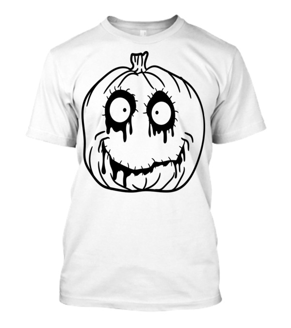 Dripping Eyes Monster Pumpkin Halloween Face T-Shirt