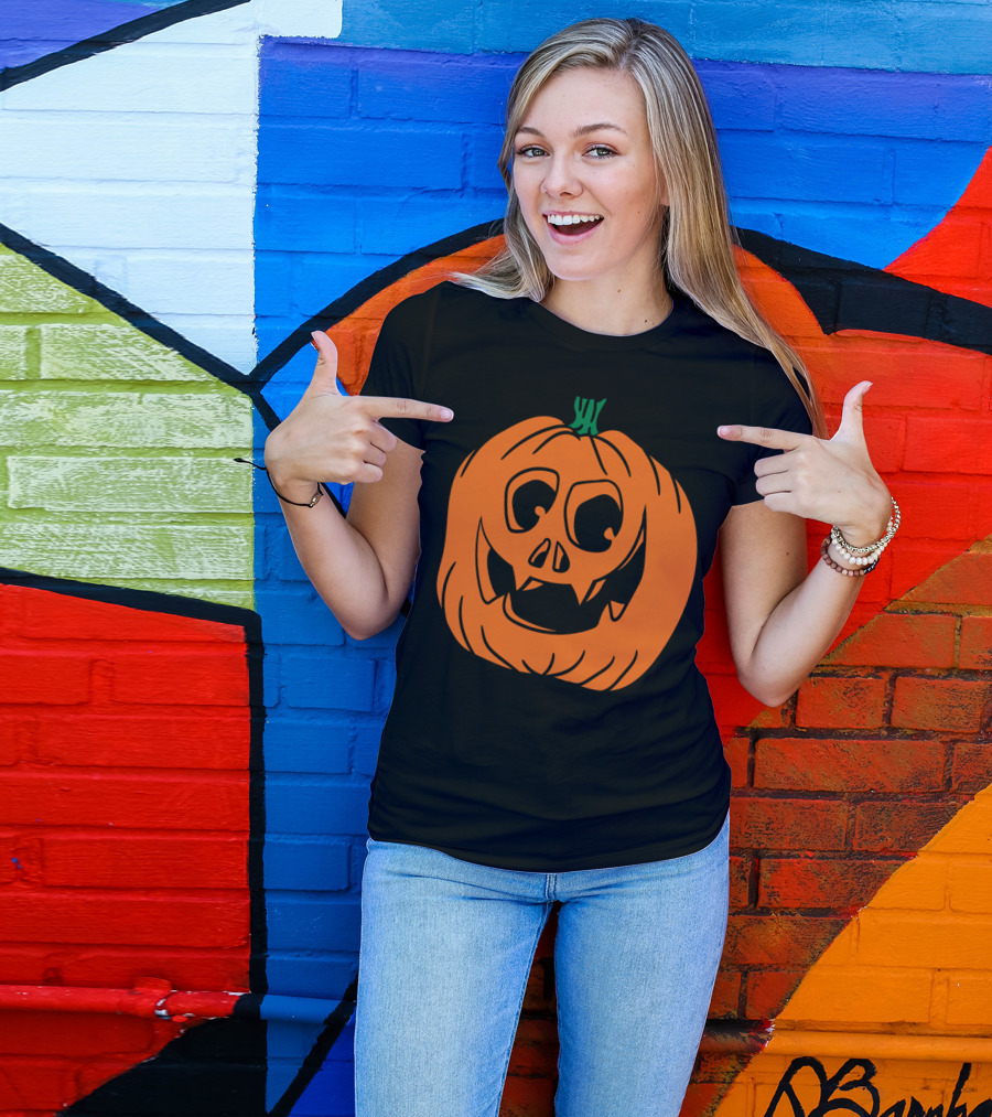 Laughing Pumpkin Face Halloween Jack-O'-Lantern T-Shirt