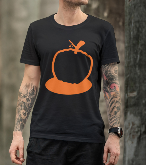 Simple Orange Pumpkin Outline T-Shirt