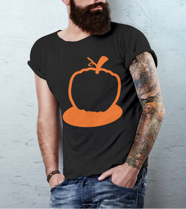 Simple Orange Pumpkin Outline T-Shirt